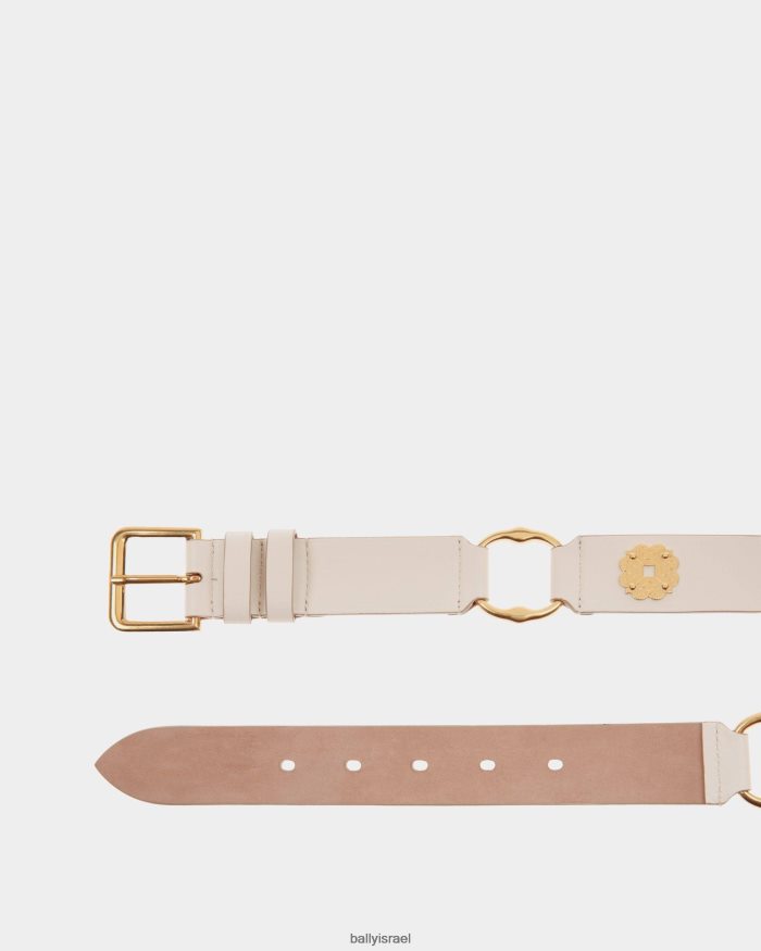 לבן Bally ארקל מעור חגורה 105 ס