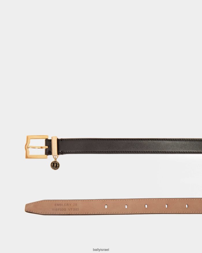 שָׁחוֹר Bally סמל עור חגורה 20 מ