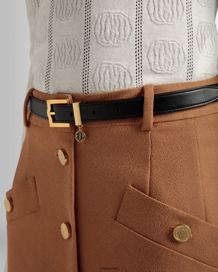 שָׁחוֹר Bally סמל עור חגורה 20 מ