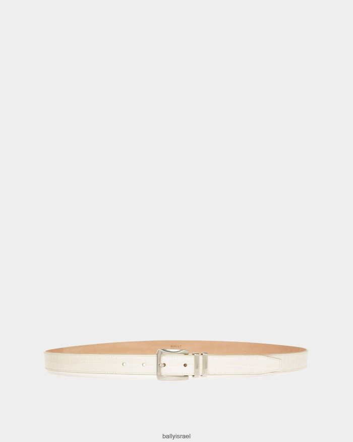 לבן Bally חגורה קבועה מזדמנת 25 מ"מ גברים אביזרים AS12D1086
