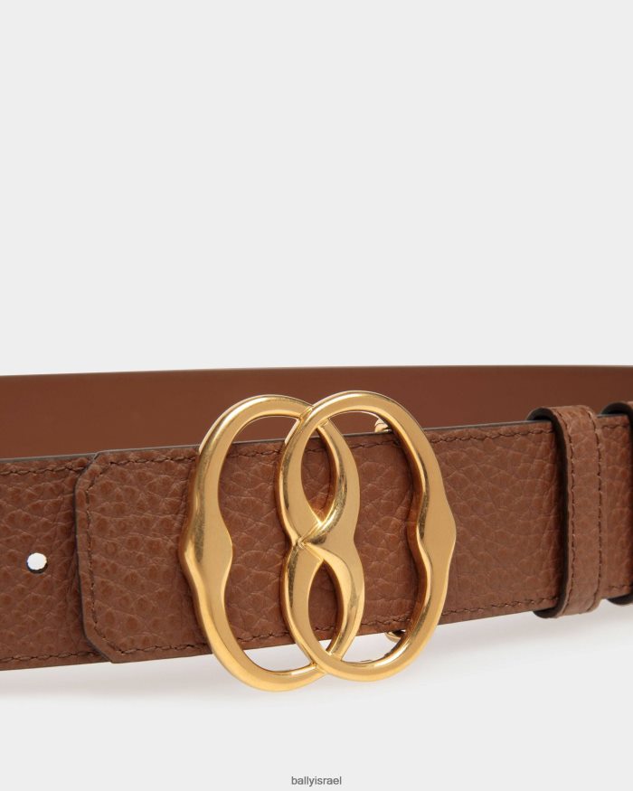 חום Bally עור חגורה איקוני בקוטר 35 מ