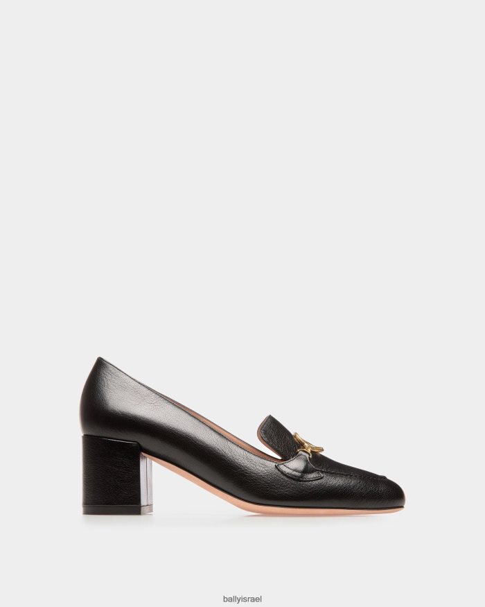 שָׁחוֹר Bally סמל שואב עור נשים הַנעָלָה AS12D1