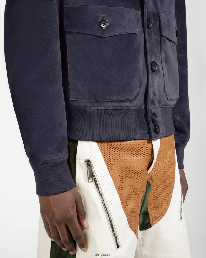 כְּחוֹל Bally עור בלוסון בומבר גברים הַלבָּשָׁה AS12D1001