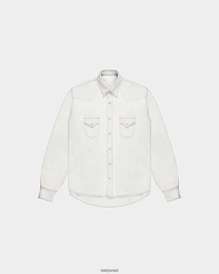 לבן Bally חולצת כותנה עם שרוול ארוך גברים הַלבָּשָׁה AS12D1003
