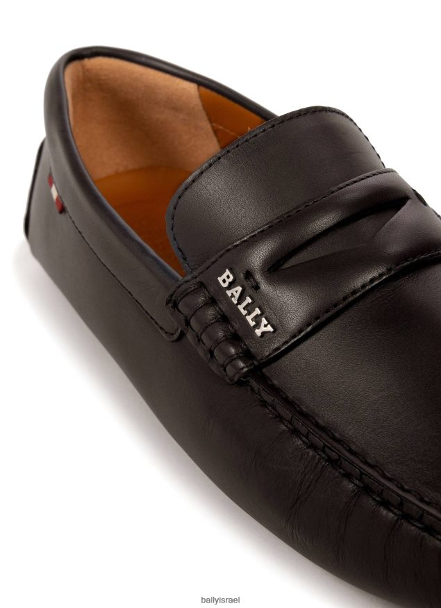 שָׁחוֹר Bally עור פאבל דרייברים גברים הַנעָלָה AS12D1006