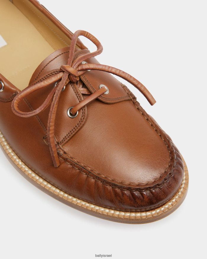 חום Bally עור מוקסינים של רומא גברים הַנעָלָה AS12D1011