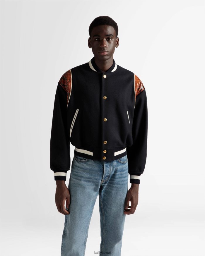 כְּחוֹל Bally ז'קט לטרמן גברים הַלבָּשָׁה AS12D1013