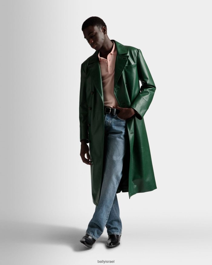 ירוק Bally מעיל כפול חזה גברים הַלבָּשָׁה AS12D1016