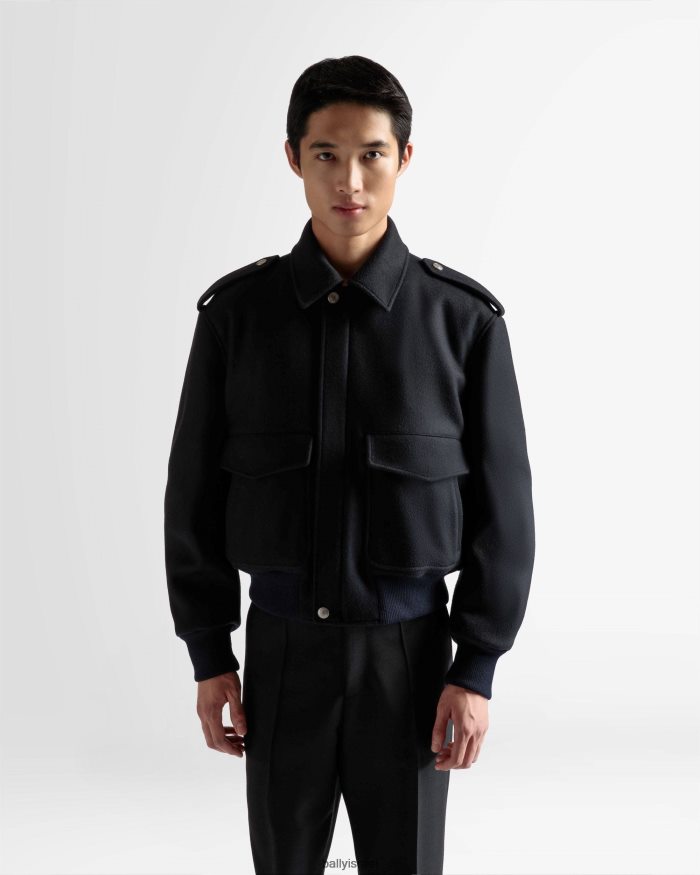 כְּחוֹל Bally ג'קט בומבר גברים הַלבָּשָׁה AS12D1017