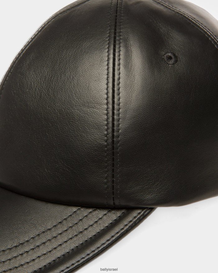 שָׁחוֹר Bally כובע בייסבול עור גברים אביזרים AS12D1022