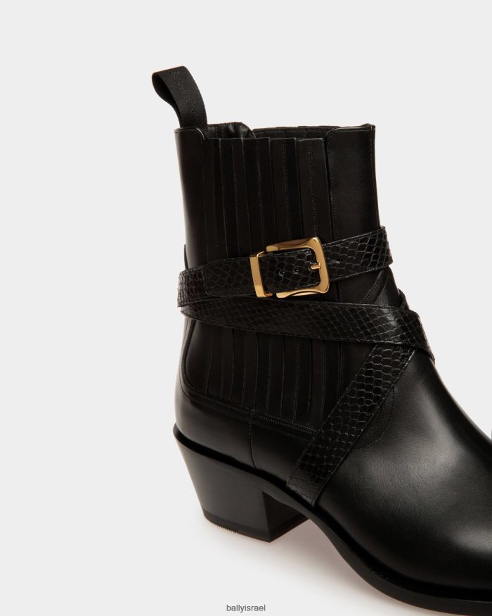 שָׁחוֹר Bally נעלי וגאס עור גברים הַנעָלָה AS12D1046