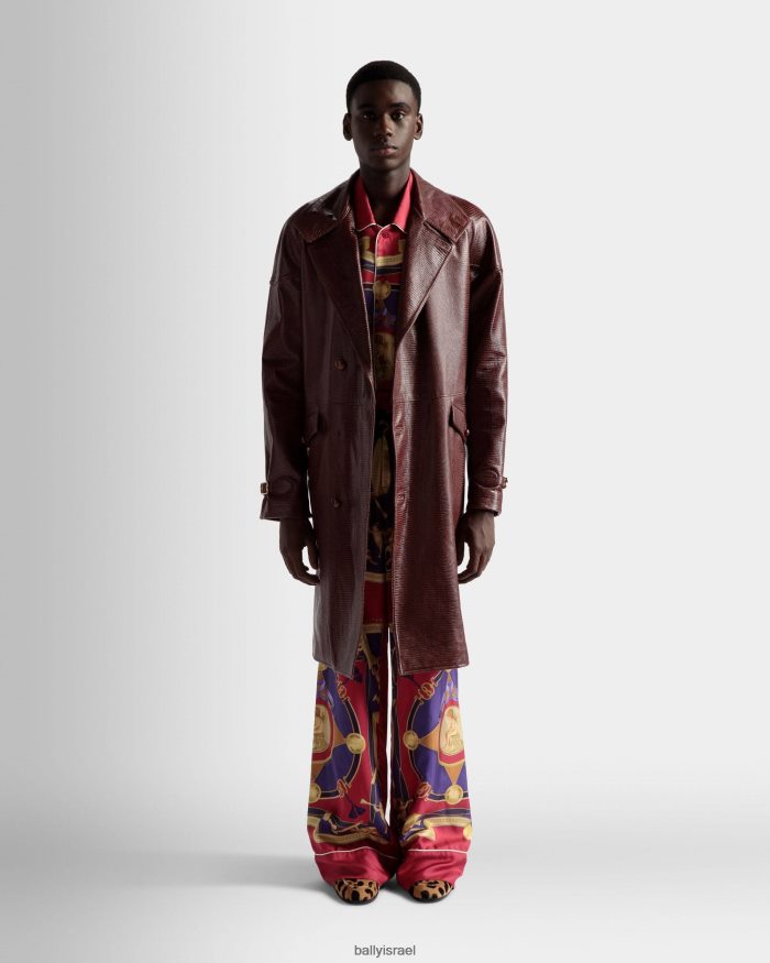 אָדוֹם Bally מעיל אפונה גברים הַלבָּשָׁה AS12D1059