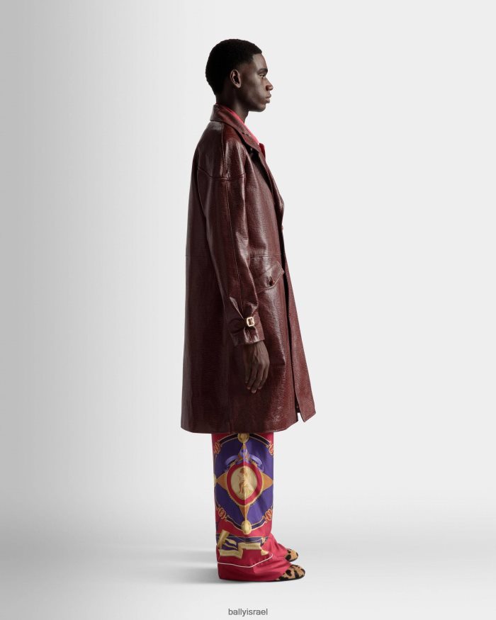 אָדוֹם Bally מעיל אפונה גברים הַלבָּשָׁה AS12D1059