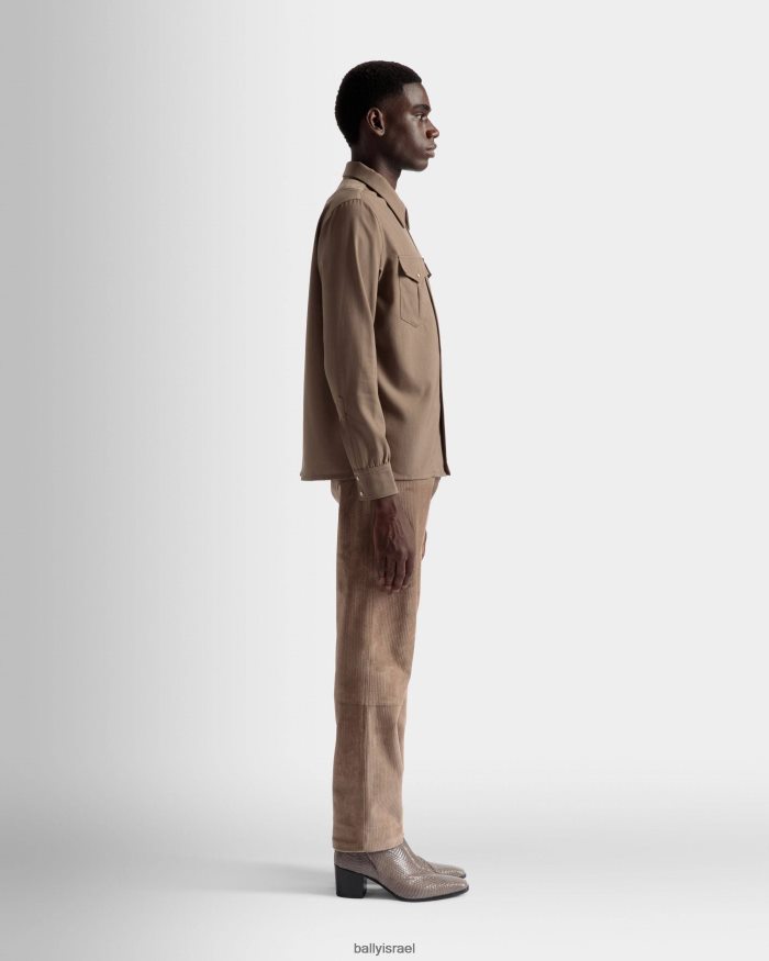 חום Bally חולצת צווארון מחודד גברים הַלבָּשָׁה AS12D1065