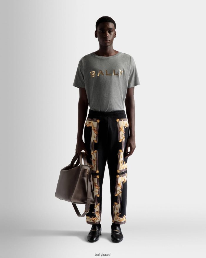 אפור Bally חולצת טריקו עם לוגו גברים הַלבָּשָׁה AS12D1067