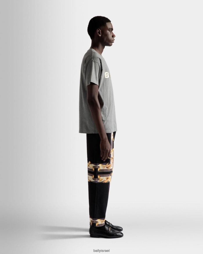 אפור Bally חולצת טריקו עם לוגו גברים הַלבָּשָׁה AS12D1067