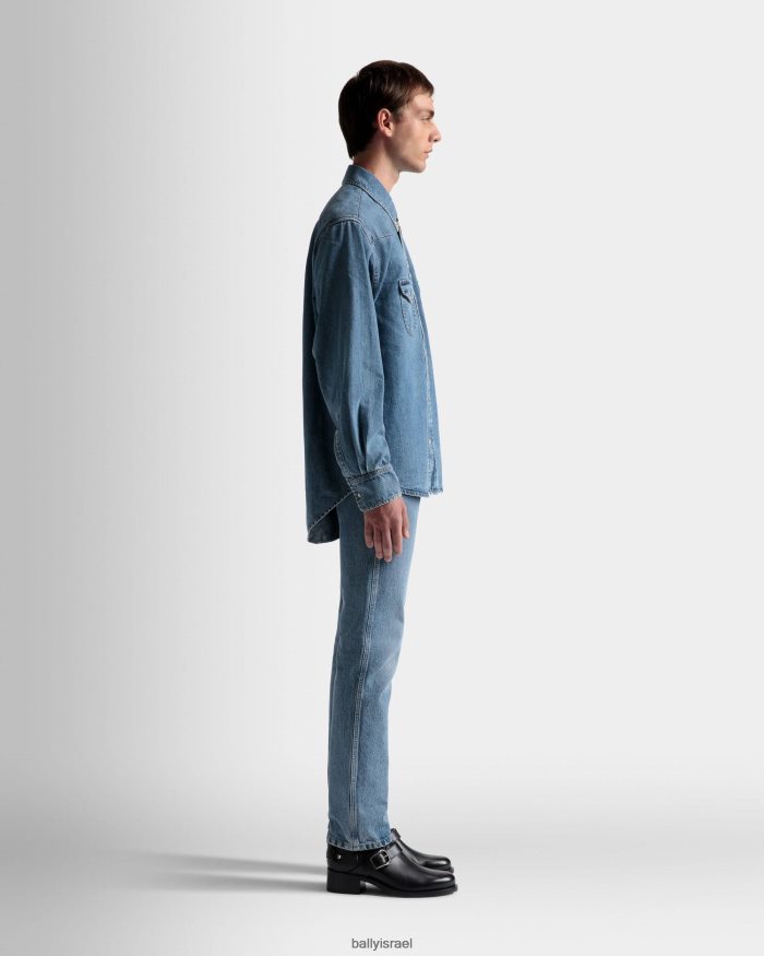 כְּחוֹל Bally חולצה מערבית גברים הַלבָּשָׁה AS12D1073