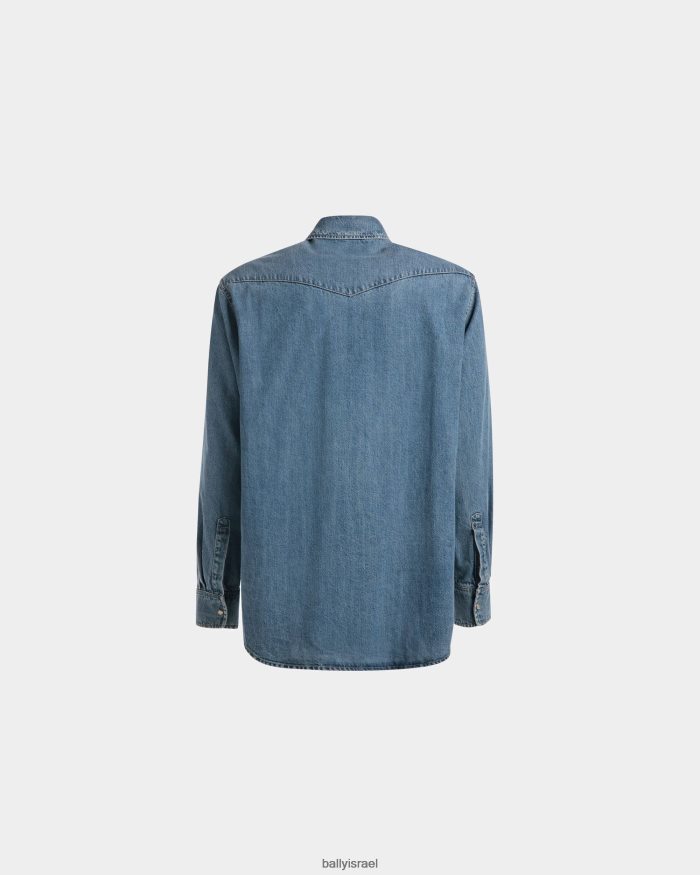 כְּחוֹל Bally חולצה מערבית גברים הַלבָּשָׁה AS12D1073