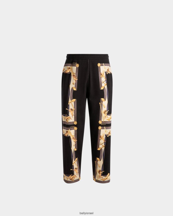 שָׁחוֹר Bally מכנסי טרנינג מודפס כותנה גברים הַלבָּשָׁה AS12D1075