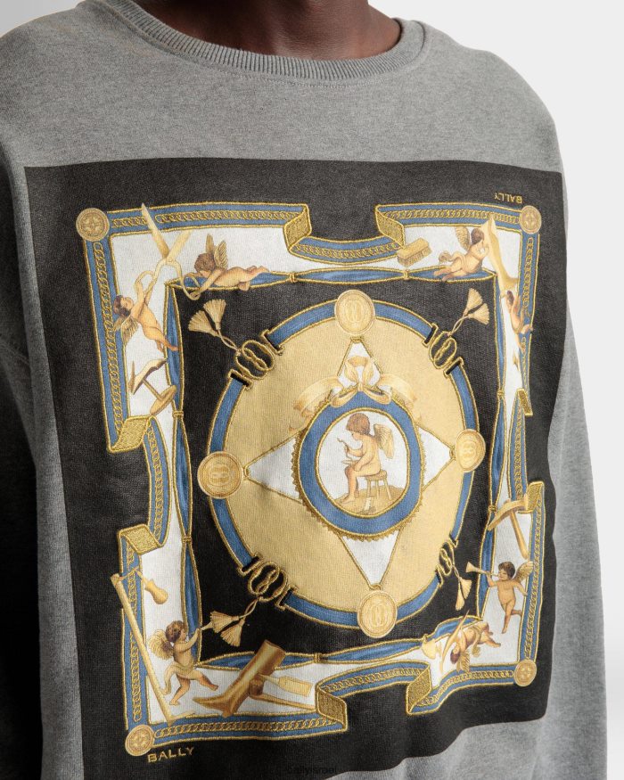 אפור Bally סווטשירט מודפס גברים הַלבָּשָׁה AS12D1076