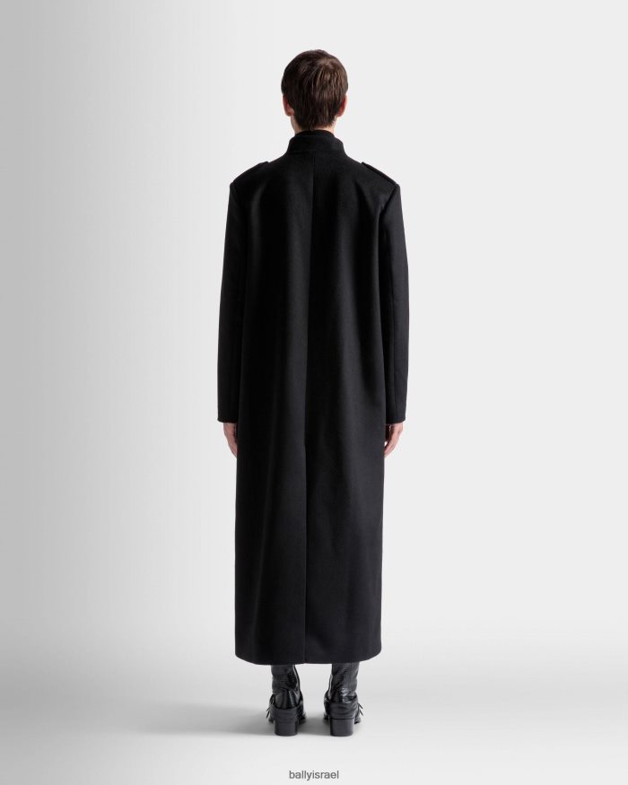 שָׁחוֹר Bally צמר מעיל שימוש ארוך גברים הַלבָּשָׁה AS12D1081