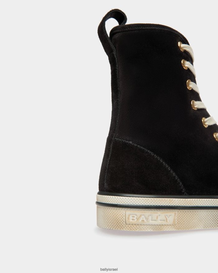 שָׁחוֹר Bally נעלי סניקרס גבוהות של סנטה אנה זמש גברים הַנעָלָה AS12D1089