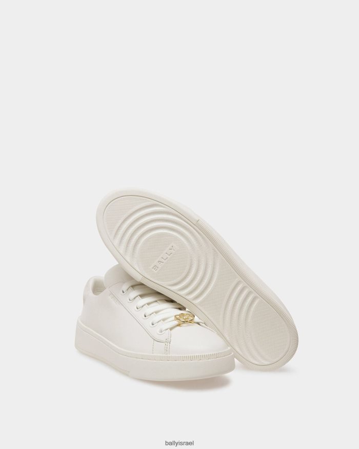 לבן Bally להעלות נעלי ספורט עור נשים הַנעָלָה AS12D108