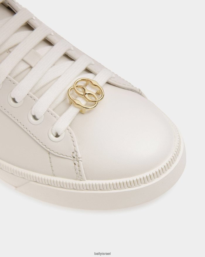 לבן Bally להעלות נעלי ספורט עור נשים הַנעָלָה AS12D108