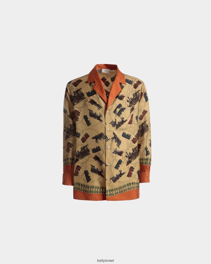 סַסגוֹנִיוּת Bally משי חולצה גברים הַלבָּשָׁה AS12D1093