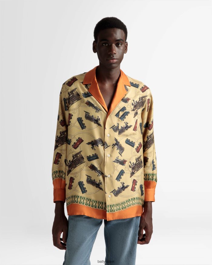 סַסגוֹנִיוּת Bally משי חולצה גברים הַלבָּשָׁה AS12D1093