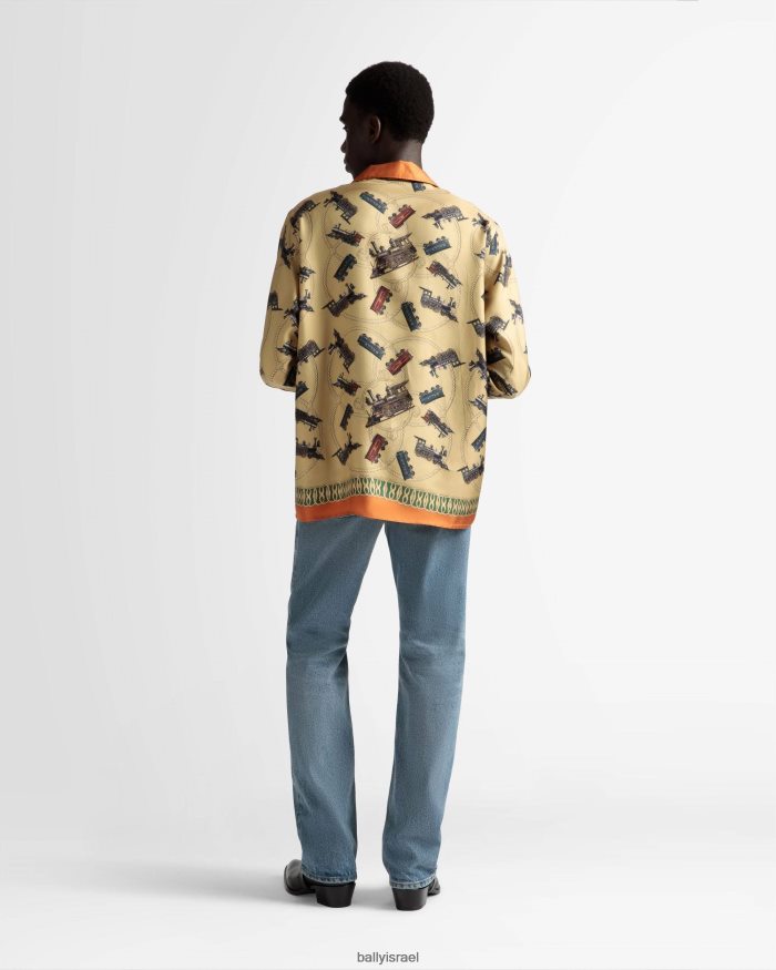 סַסגוֹנִיוּת Bally משי חולצה גברים הַלבָּשָׁה AS12D1093