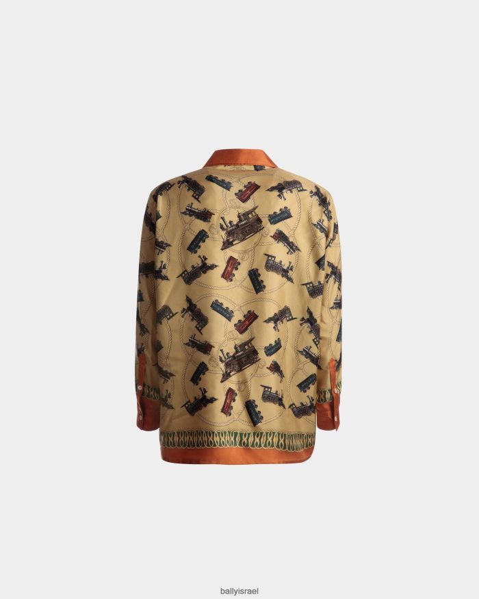 סַסגוֹנִיוּת Bally משי חולצה גברים הַלבָּשָׁה AS12D1093