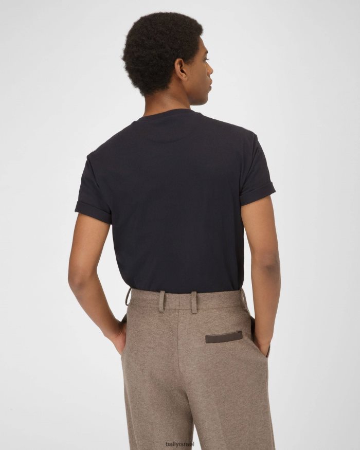 כְּחוֹל Bally חולצת טריקו מכותנה גברים הַלבָּשָׁה AS12D1107