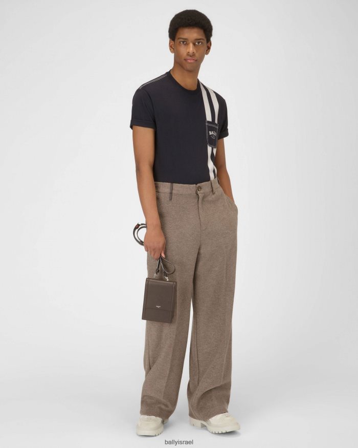 כְּחוֹל Bally חולצת טריקו מכותנה גברים הַלבָּשָׁה AS12D1107