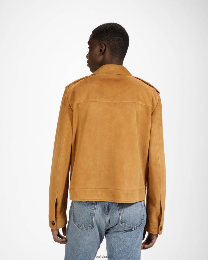 חום Bally מעיל בומבר מעור בלוזון גברים הַלבָּשָׁה AS12D1129