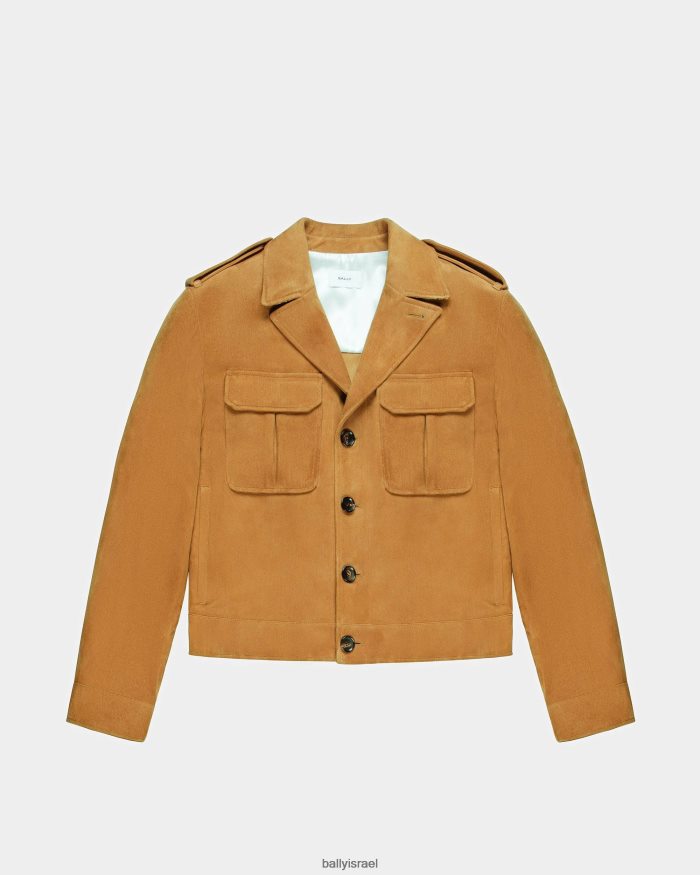 חום Bally מעיל בומבר מעור בלוזון גברים הַלבָּשָׁה AS12D1129