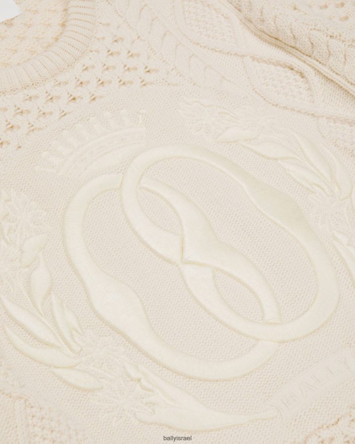 לבן Bally צווארון סרוג גברים הַלבָּשָׁה AS12D1135