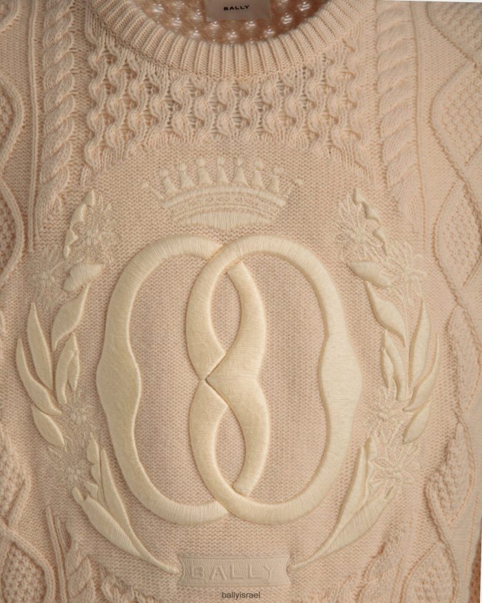 לבן Bally צווארון סרוג גברים הַלבָּשָׁה AS12D1135