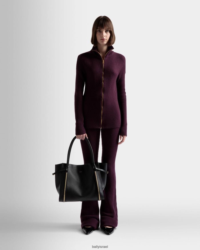 שָׁחוֹר Bally צ'סני עור תיק תיק גדול נשים אביזרים AS12D113