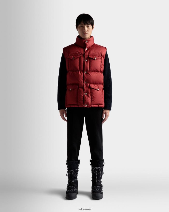 אָדוֹם Bally אפוד נפוח גברים הַלבָּשָׁה AS12D128