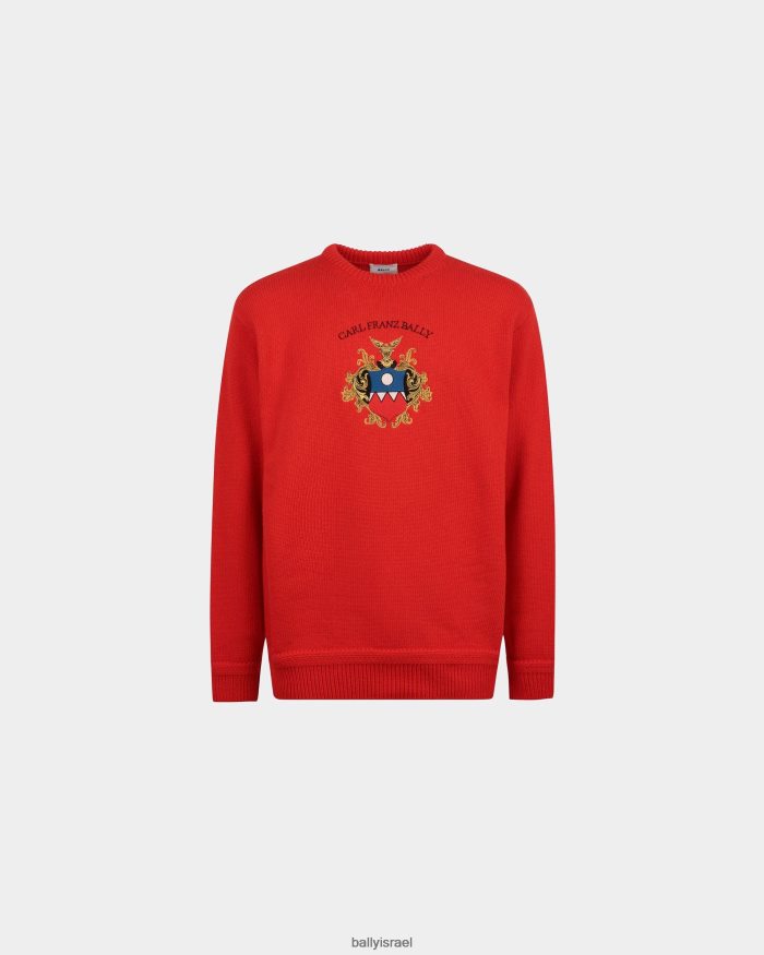 אָדוֹם Bally סוודר צמר גברים הַלבָּשָׁה AS12D129