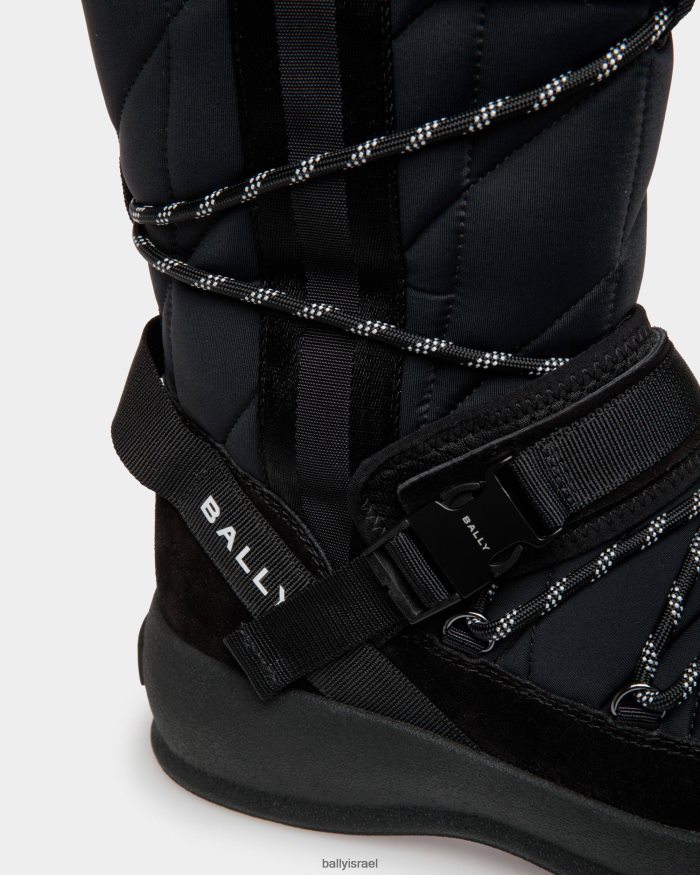 שָׁחוֹר Bally ניילון מגף פרי נשים הַנעָלָה AS12D131