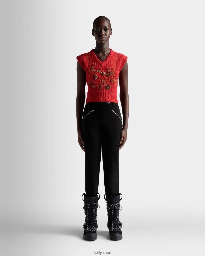 אָדוֹם Bally אפוד קשמיר נשים הַלבָּשָׁה AS12D133