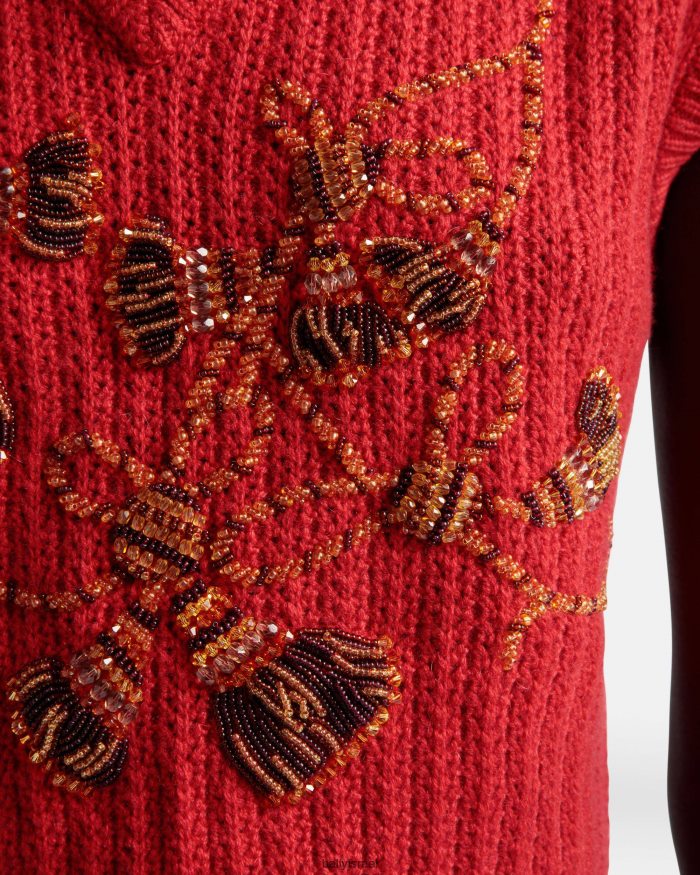 אָדוֹם Bally אפוד קשמיר נשים הַלבָּשָׁה AS12D133