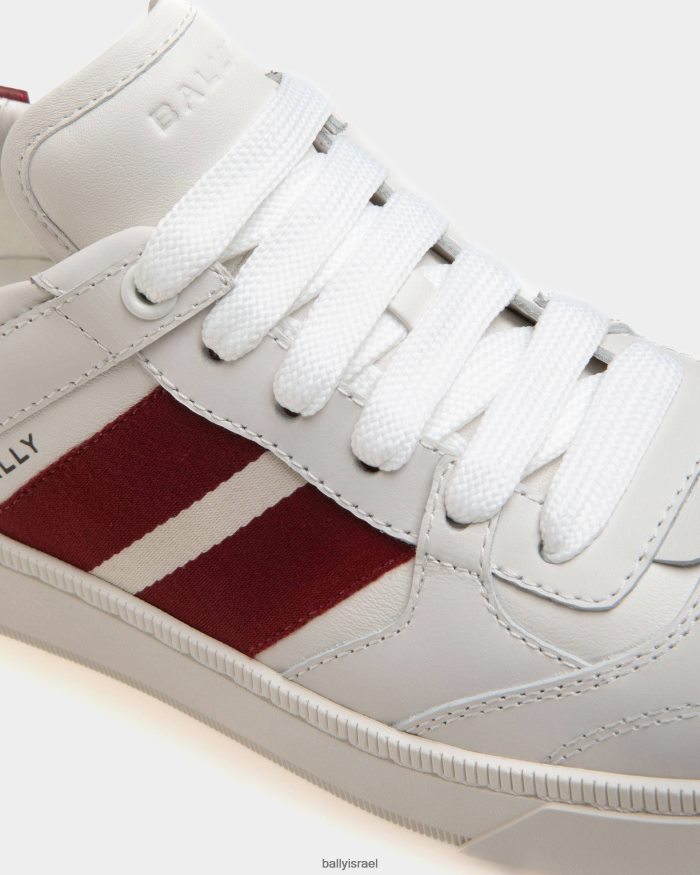 לבן Bally להעלות עור נעלי ספורט נשים הַנעָלָה AS12D145