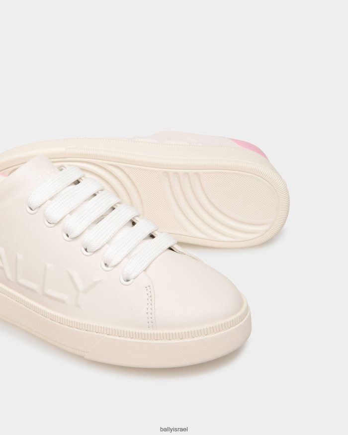 לבן Bally להעלות עור נעלי ספורט נשים הַנעָלָה AS12D147