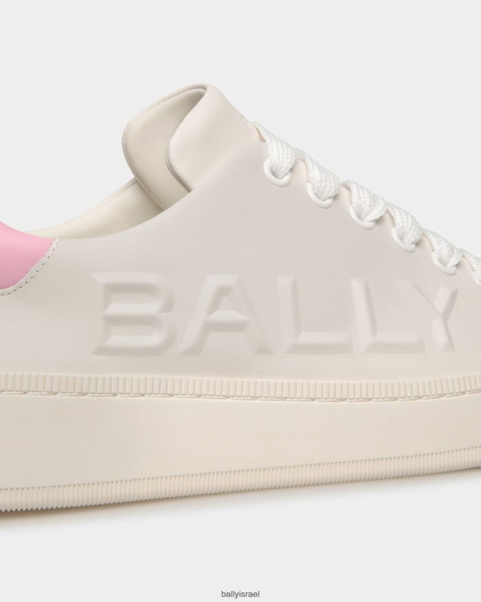 לבן Bally להעלות עור נעלי ספורט נשים הַנעָלָה AS12D147