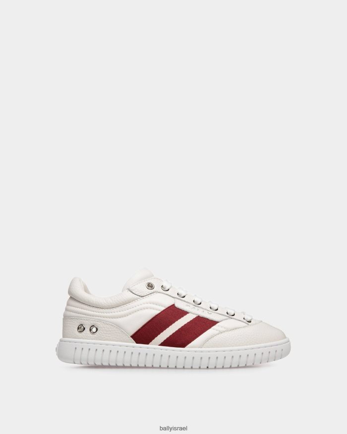 לבן Bally עור נעלי ספורט לנגן נשים הַנעָלָה AS12D150