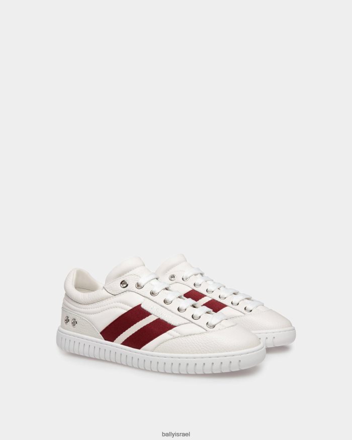 לבן Bally עור נעלי ספורט לנגן נשים הַנעָלָה AS12D150