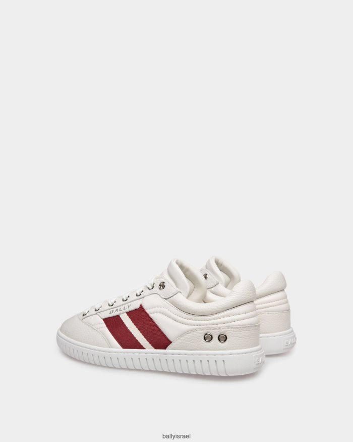 לבן Bally עור נעלי ספורט לנגן נשים הַנעָלָה AS12D150